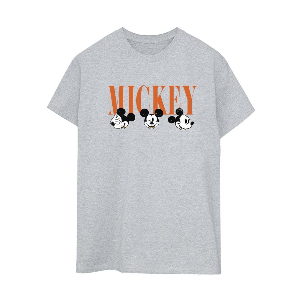 Disney Mickey Mouse Faces Cotton Boyfriend T-skjorte for kvinner/damer