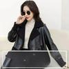 Leather Women's Plus Velvet Thickened Autumn and Winter Wear Loose Winter Western Style Short Ladies Leather Jacket On Both Sides