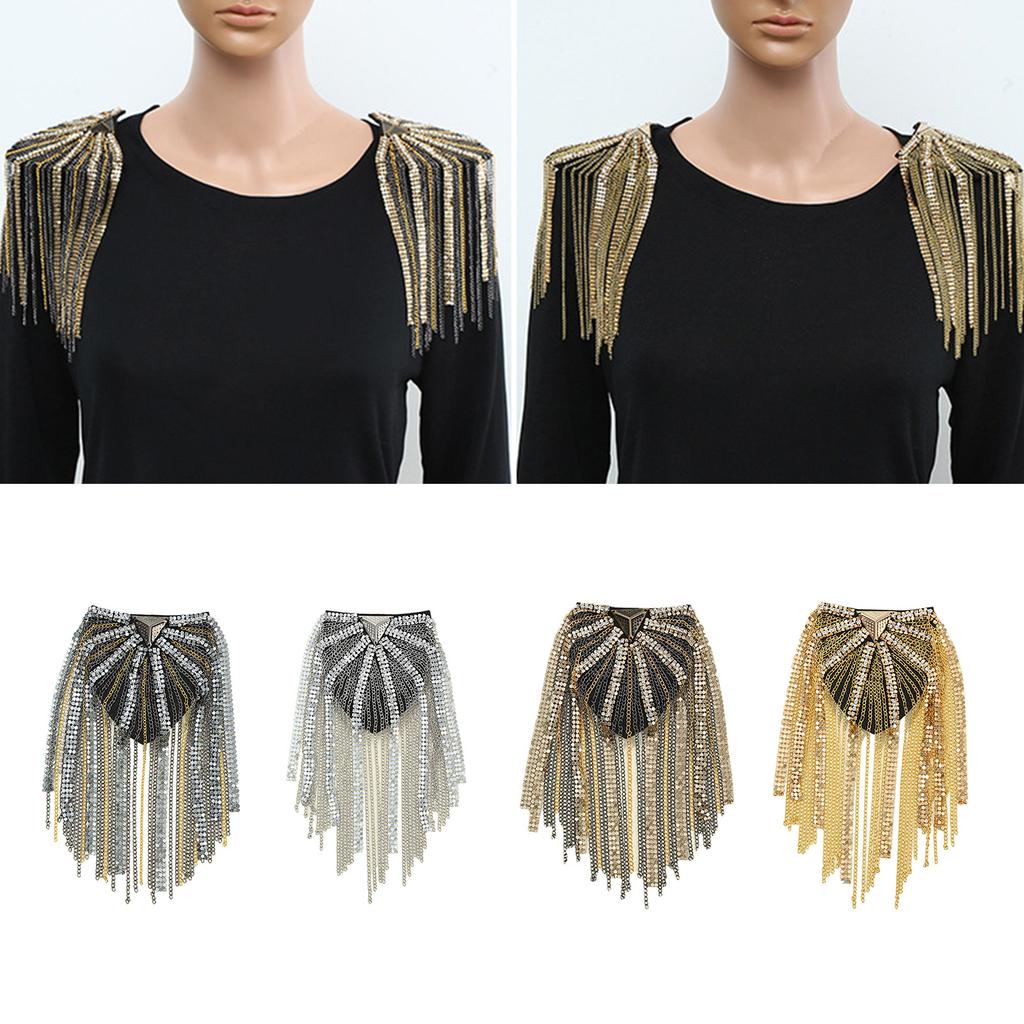 Glistening Tassel Epaulet with Fringe Metal Shoulder Cloth Alloy for Men /Women Gift for Suits Evning Dress Women Gift