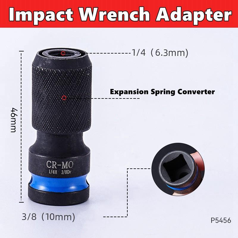 

1/2 3/8 1/4-Inch Impact Hex Converter for Screwdriver Bit Square Drive to 1/4-Inch Quick Release Hex Socket Wrench Adapter
