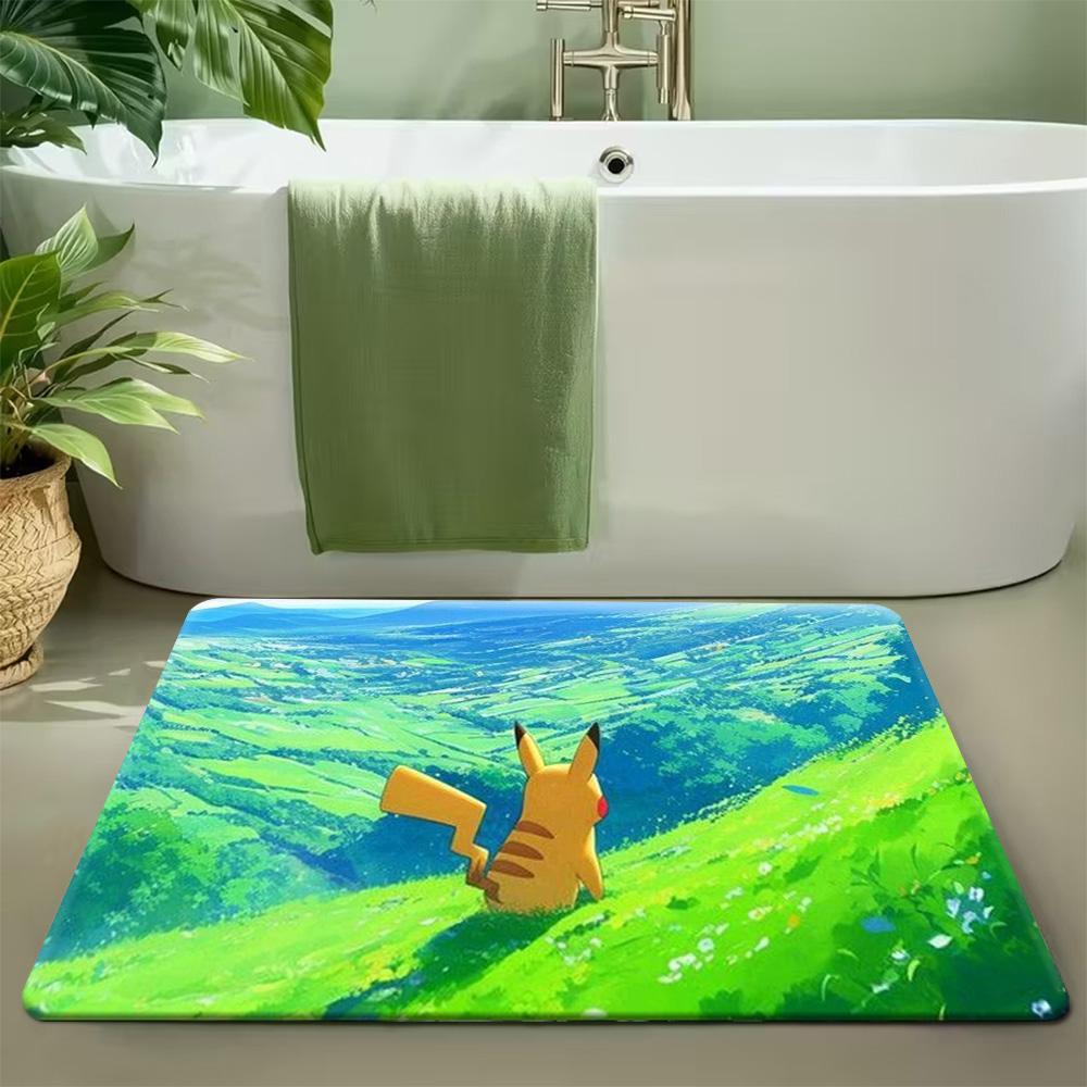 Pokemon Ash and Newborn Charmander Cave Adventure Print Non-Slip Floor Mat Doormat 40x60cm