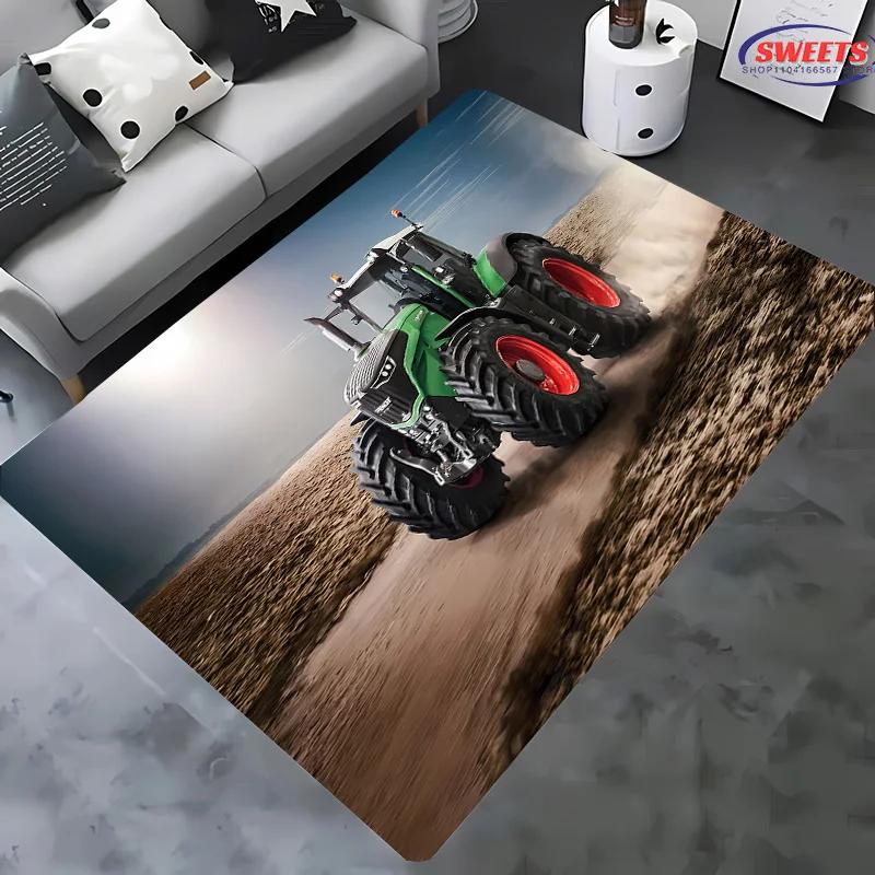 Large Machinery Tractor Series Pattern Large Carpet for Home Living Room Kids Bedroom,Sofa Doormat Floor Rug Anti-slip Decor Mat