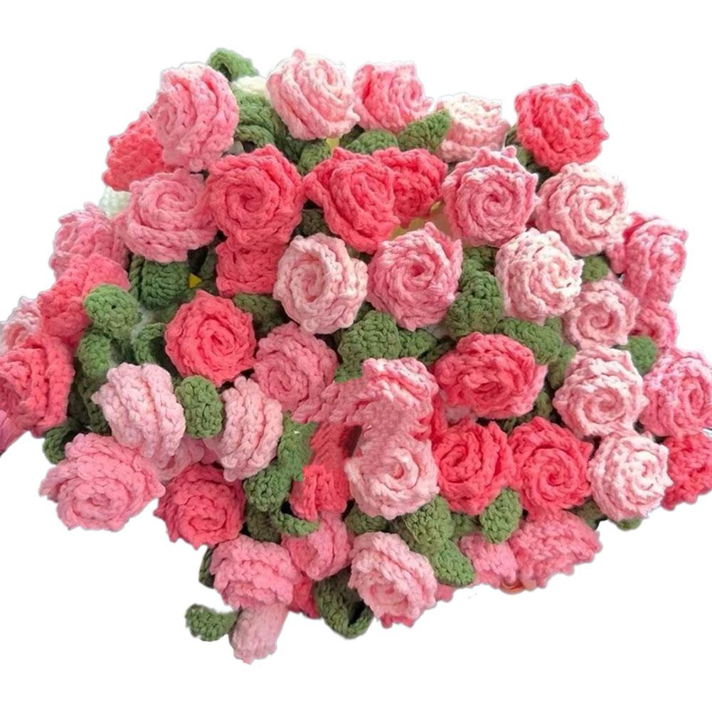 

Rose Blanket Bouquet Hand-knitted Crocheted Sofa Blankets Gradient Color DIY Crochet Flower Blanket Kit Valentine s Day Gift