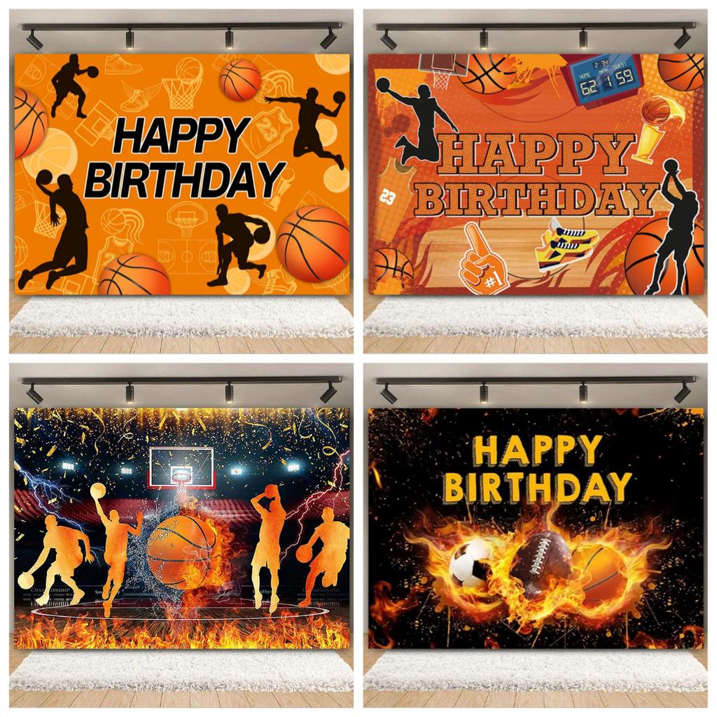 Boy's birthday party, basketball court theme, background decoration, passionate sports meet, photography props, posters, banners