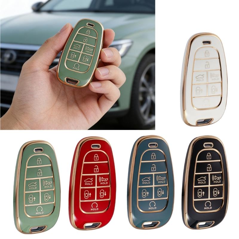 Car Key Cover for 2022 Replacement 7 Buttons Remote Key Fob Case Full Protection Sleeve Flexible Protective Shell