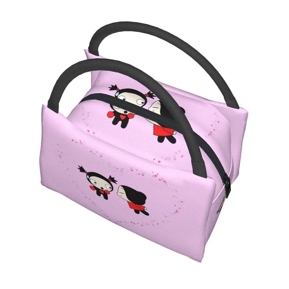 Pucca Loves Garu Lunch Bags Insulated Bento Box Leakproof Lunch Tote Picnic Bags Cooler Thermal Bag for Woman Student Work