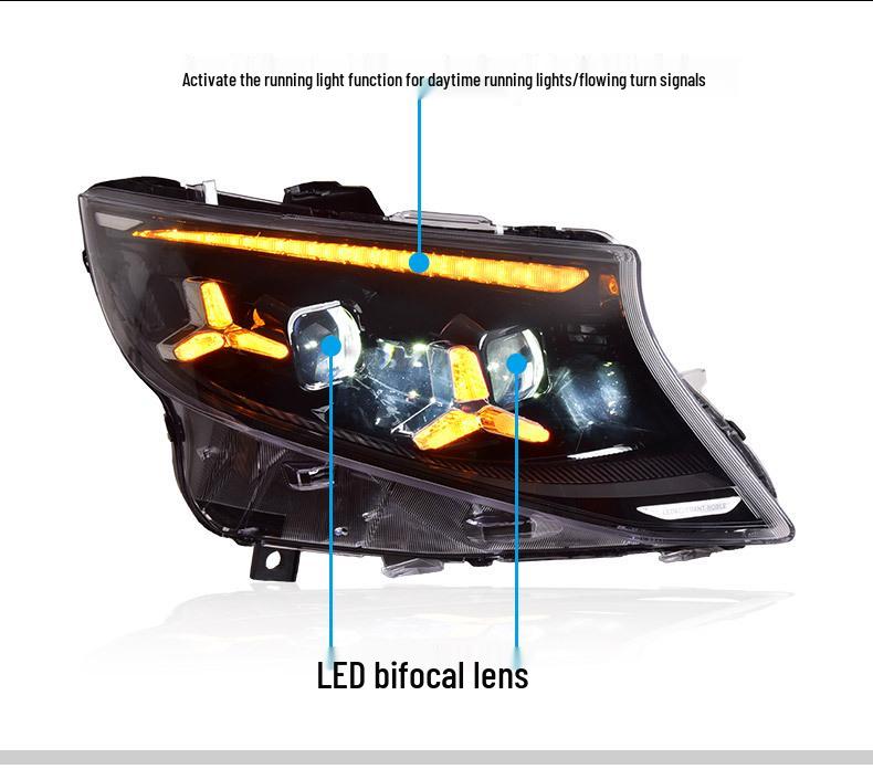 LED Dynamic Daytime Lights & Sequential Turn Signals for 2016-2023 Mercedes-Benz VITO