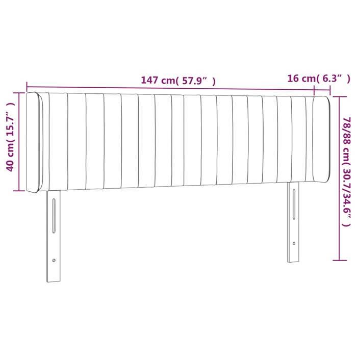 VidaXL LED Headboard Bedroom Furniture Double Bed Accessory Head of Bed Frame Interior Taupe 3123476
