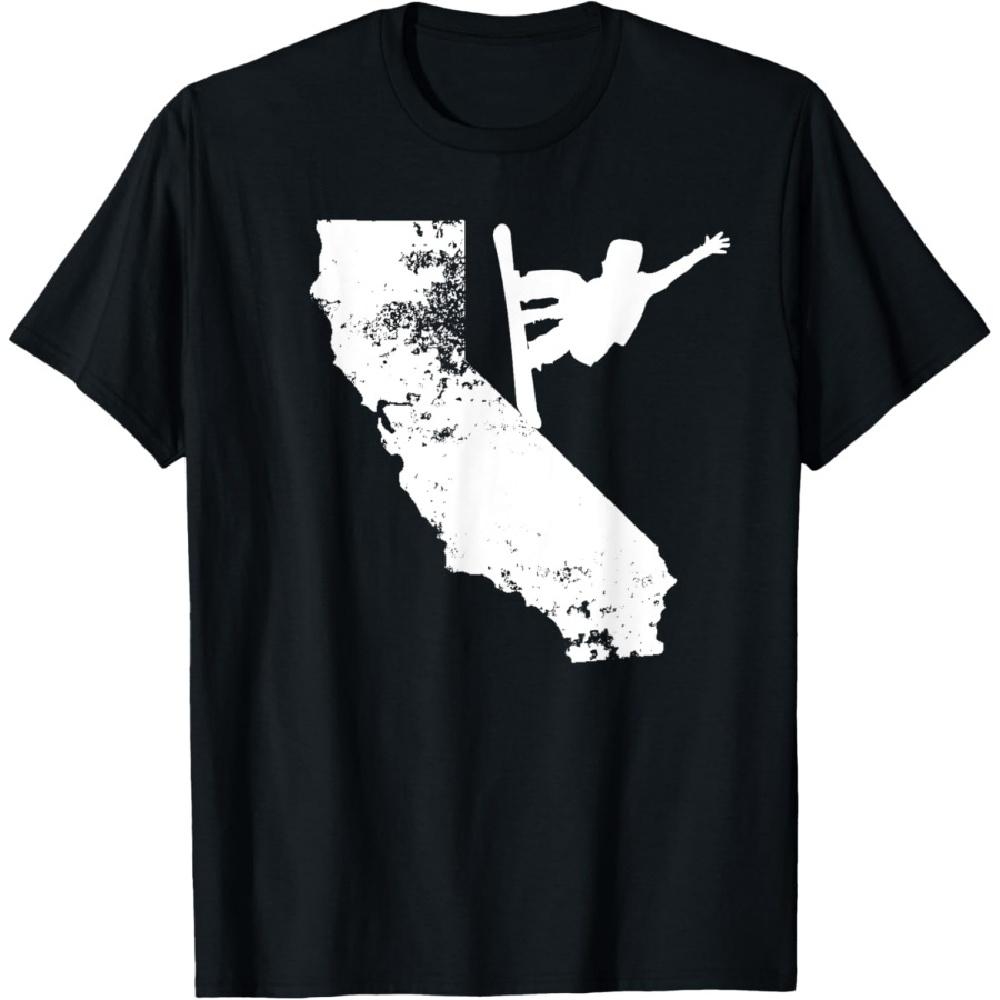 

Калифорния Сноубордическая Футболка Люблю Горы Снег Потертая Футболка XXXXXL чёрный