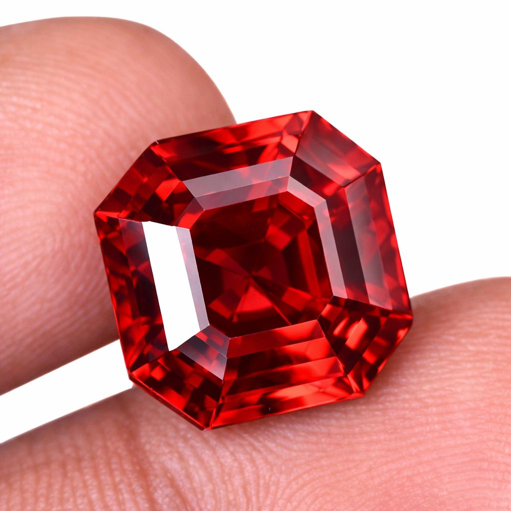 Natural Red Ruby Loose Gemstone 8 Ct Square Cut Mozambican for Jewelry Making and Gem Collections