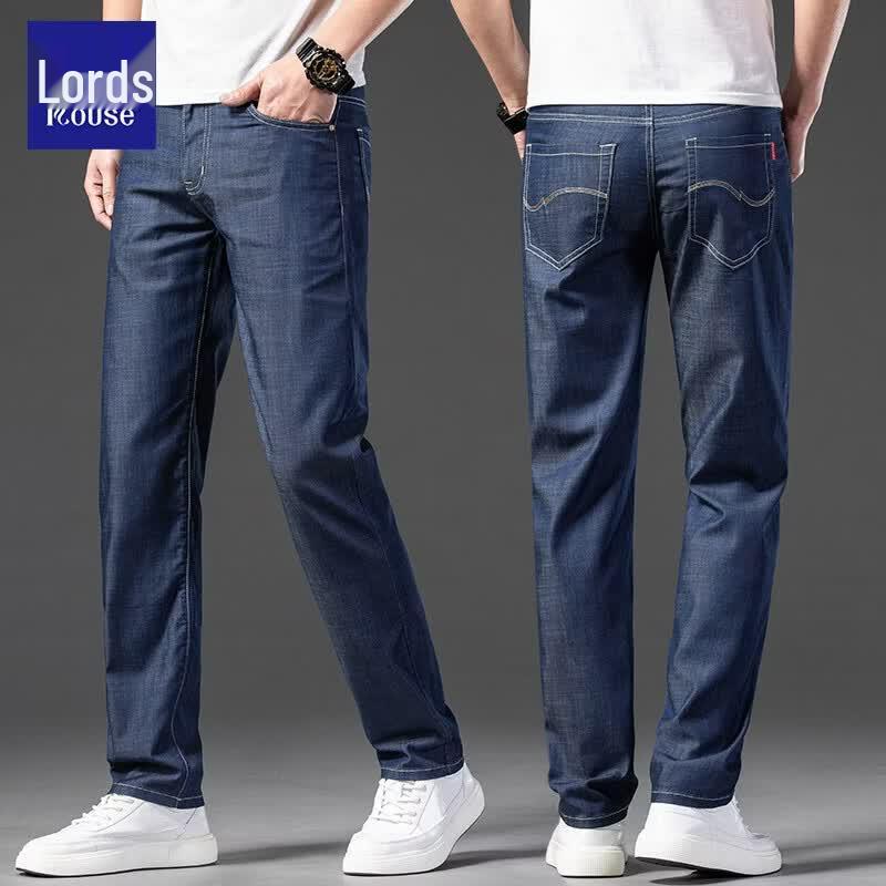 Luozi Men s Ice Silk Straight-Fit Summer Jeans 34