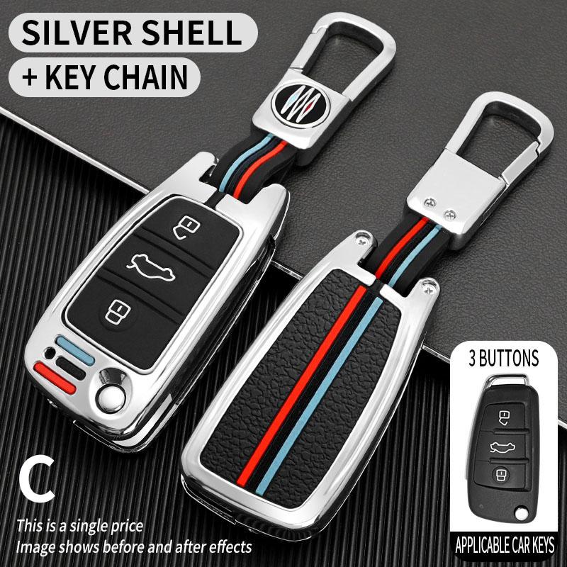 3 Buttons Zinc Alloy Car Key Case Cover Shell Fob for A1 A3 A4 8P 8L 8V A5 B6 B7 A6 A7 C5 C6 Q3 Q5 Q7 4F S3 S4 S6 RS3 TT