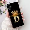 For Samsung F06 5G SM-E066B Case For Samsung Galaxy F06 5G Cover Transparent Luxury A-Z Letters Fashion Flower Crown Soft Bumper