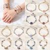 Luxury Pink Cubic Zirconia Chain Fashion Shiny Rhinestone Bangle  For Women