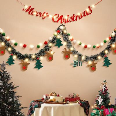 Christmas Tinsel Garland & Banner Set