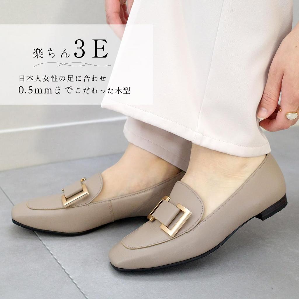 Echte Leder Slipper für Made in Bequem PO5566 [AmiAmi] Damen, Japan, Schwarz, 3E, (Elfenbein, 23,0 cm)