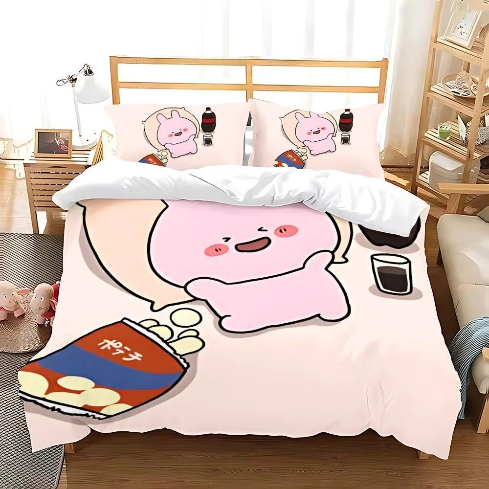 Schlafend Niedlich Asamimi Quadratischer Bettbezug Kissenbezug Bettwäscheset Erwachsener Junge Mädchen Schlafzimmer Dekoration Kinder Geschenk Einzel Doppel Große Größe