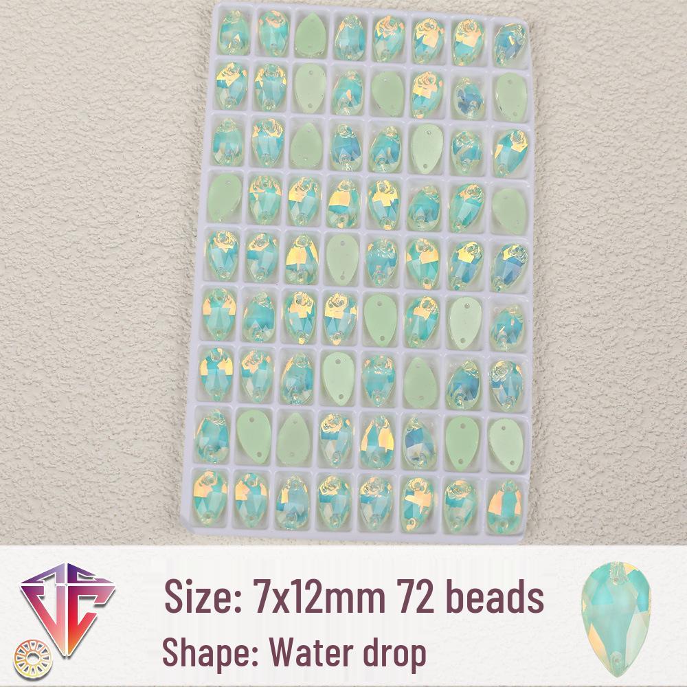 Fluoreszierende Mokka-Tropfen-Strassperlen - Handgefertigte DIY Zwei-Loch Flatback-Accessoires