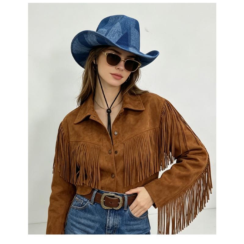 Women Men Vintage Western Cowboy Jazz Hat Outdoor Sun Protection
