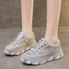 Women's Casual Shoes Lace-up Rhinestones Mesh Upper Women's Sports Shoes Leisure Platform Sole Breathable Zapatillas De Mujer