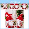 Charming No Face Old Man Plush Doll In Round Dot Red Hat For Festive Decor