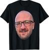 Funny Bald Guy Face with Glasses T-Shirt