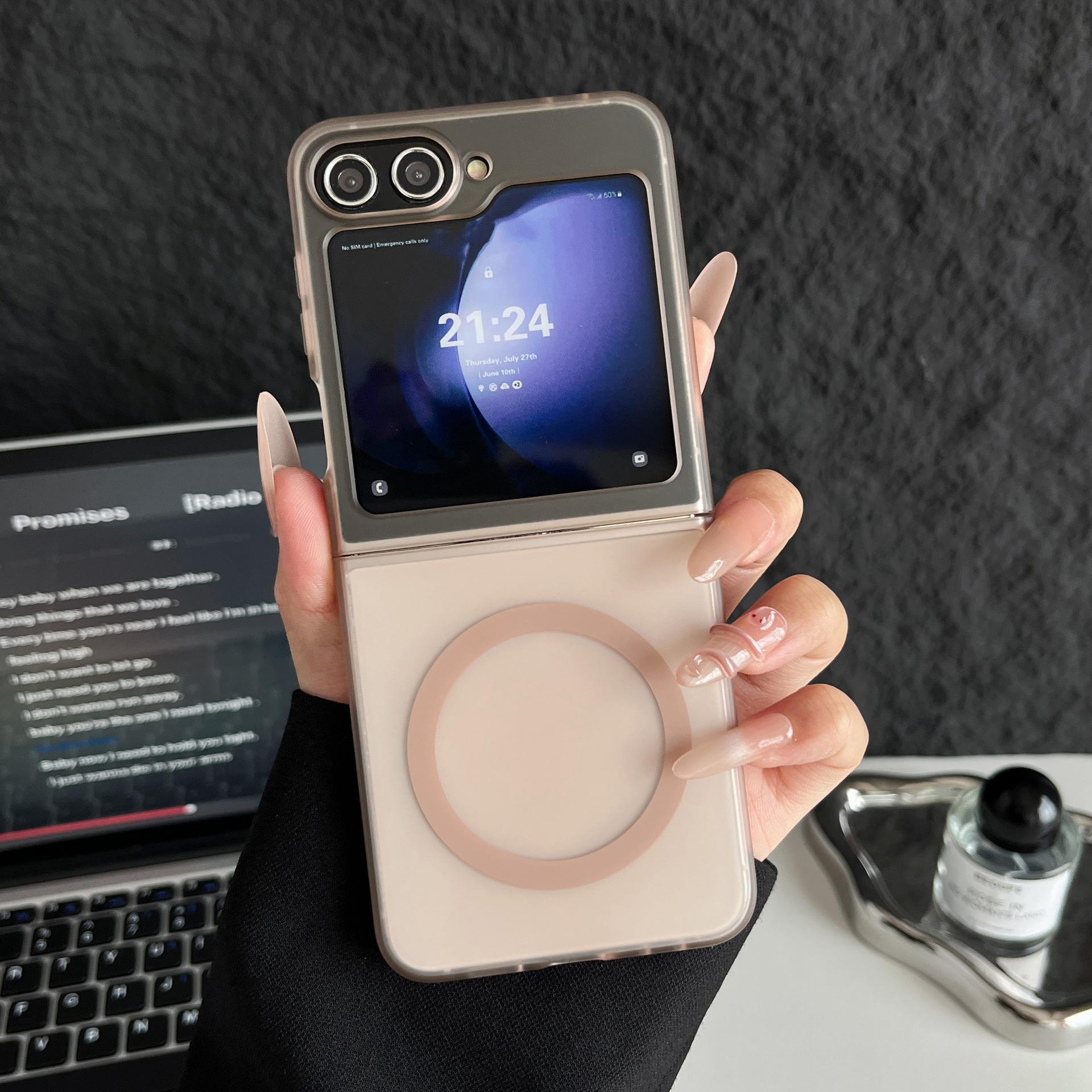 

Samsung Zflip6 Phone Case Google Pixel Fold Folding Magnetic Suction Moto Razt50 Matte Shell Samsung Z Flip3