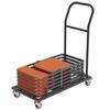 Folding Chair Dolly, Iron Commercial Cart with 12 Chairs Capacity, Folding Chairs Rack Trolley with 4 Casters, Storage Transport Dolly for Flat
