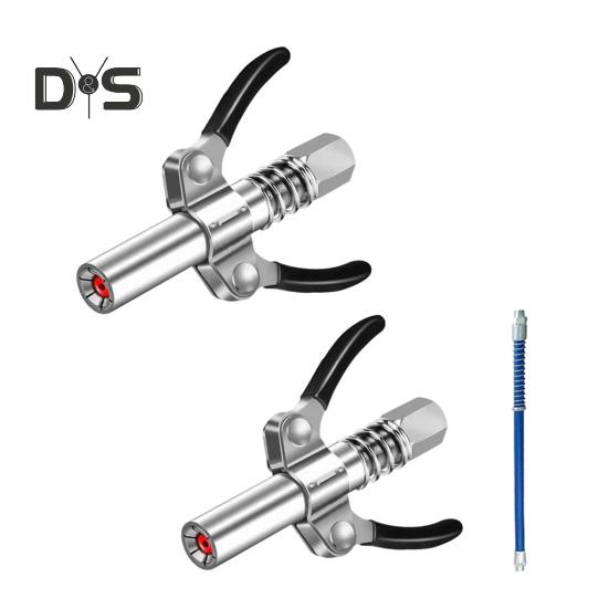 1 conjunto de bico de graxa de alta pressão, alça dupla, tipo engrenagem, dispensador de graxa para serviços pesados, suprimento doméstico