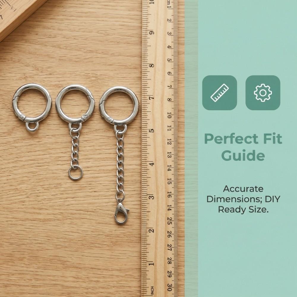 10Pcs Mirror Polish Keychains Keys Holder Spring Ring Clasp Keyring Split Ring DIY Key Chains