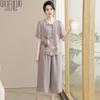 Qiufuro Mid-Aged Women's Chinese Style Chiffon Summer Set
