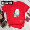 Women's Polyester 100% European-Style Cartoon Parrot Cat Print T-shirt Short Sleeve Harajuku Graphic Top Summer