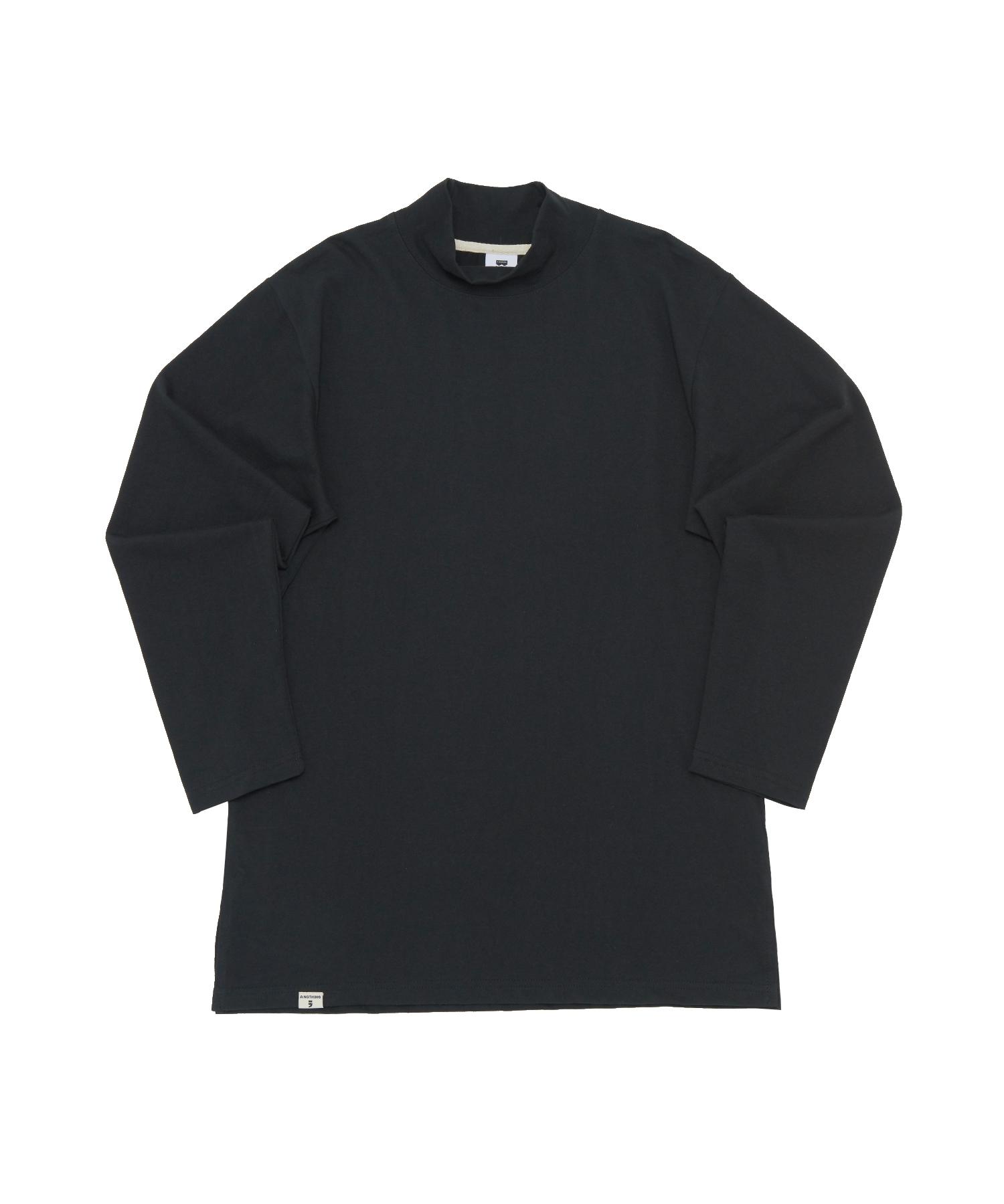 A Nothing Half Turtle-Neck Inner Layered Tee (Black) S