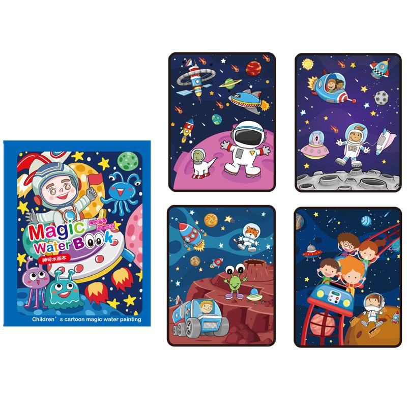 

Волшебная книга Рисование водой Игрушки Монтессори Многоразовая раскраска Волшебная книга для рисования водой Сенсорное раннее образование для детей Space
