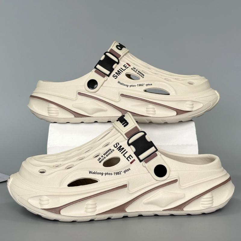 Summertime Mens Outside Sandal Shoes Slide Shoes Beach Plush Comfort Clogs Soft Slides New Men Daily Wear Shoes Garden Shoes Male Beach Slide Shoes