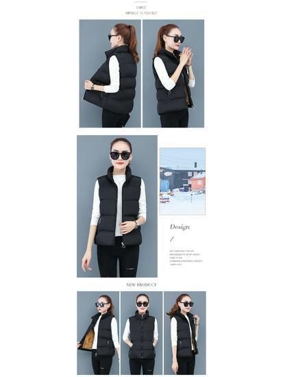 Specht Damen Fleecegefütterte Winter Baumwollweste, Warm & Verdickt, Ärmellose Kurze Jacke (Herbst/Winter 2025)