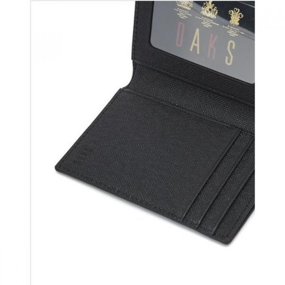 Daks Black Check Leather Slim Wallet Dbwa1e094bk