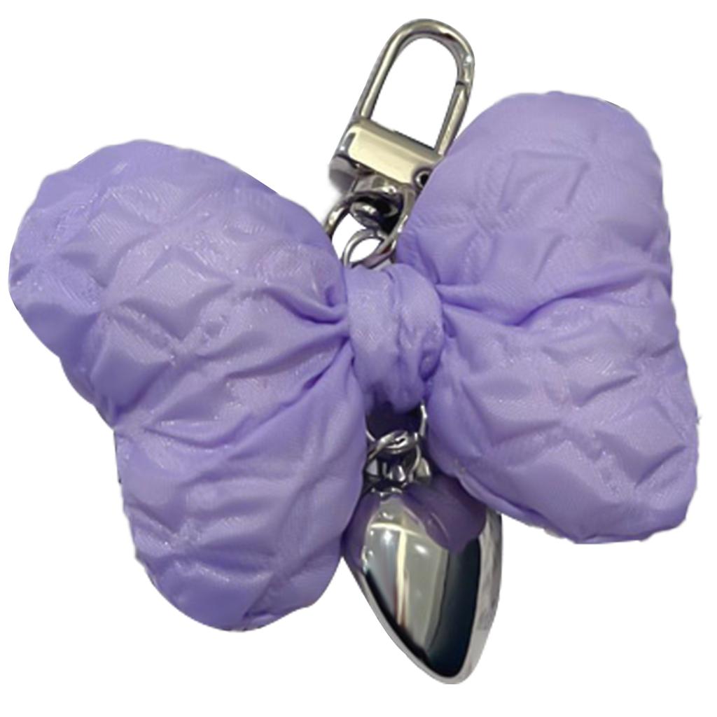 Fashionable Bowknot Keychain Heart Pendant Keychain Keyring Handbag Charm Phone Chain Accessory for Women and Girls