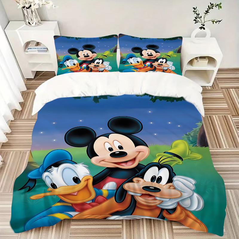 Mickey Friends Adventure Print 3Pcs Bedding Setduvet Cover With 2 Bedropillowcase Home Birthday Gift