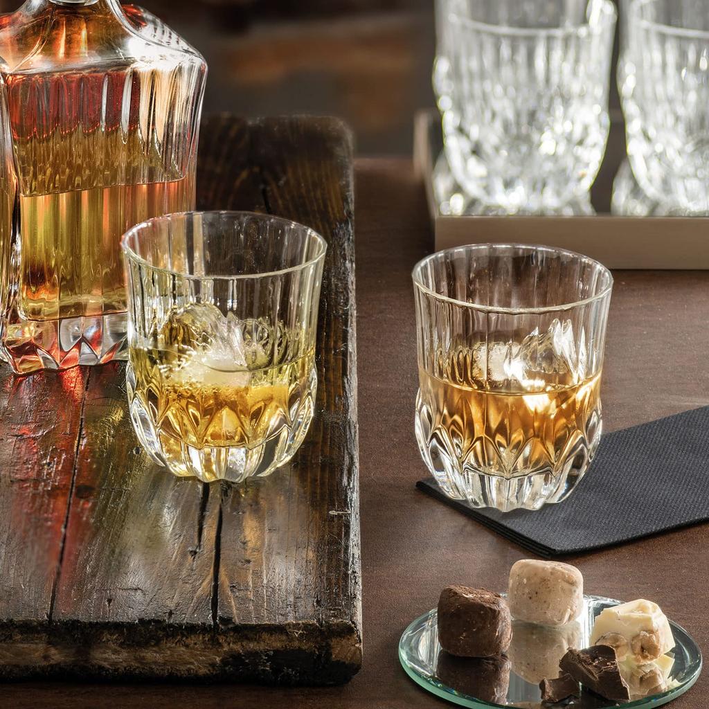 Yoshitani Glass Adagio Rocks Glass, Free Cup, 350ml, Pair Set, RC-292-2