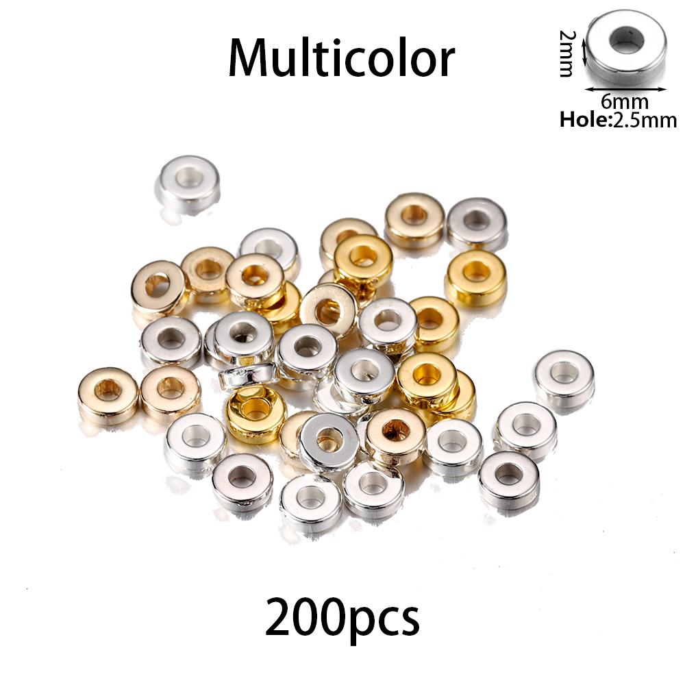200-400Pcs CCB Multiple Styles Charm Spacer Beads Wheel Bead Flat Round Loose Beads For DIY Jewelry Making Supplies Accessories