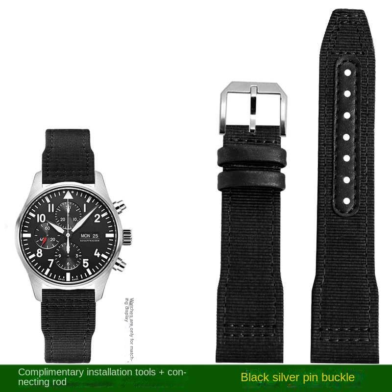 

20мм 21мм 22мм Нейлоновый ремешок для часов для IWC Universal Pilot Mark 18 Spitfire Fighter Portugal Series Канвасовый ремешок для часов Браслет 21mm