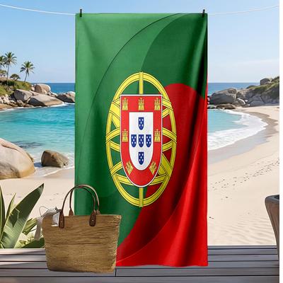 Portugalia Piłka Nożna Nadruk Ręcznik Plażowy Szybkoschnący Super Chłonny Miękki Ręcznik Kąpielowy do Pływania Plaża Podróże Pamiątka Prezent