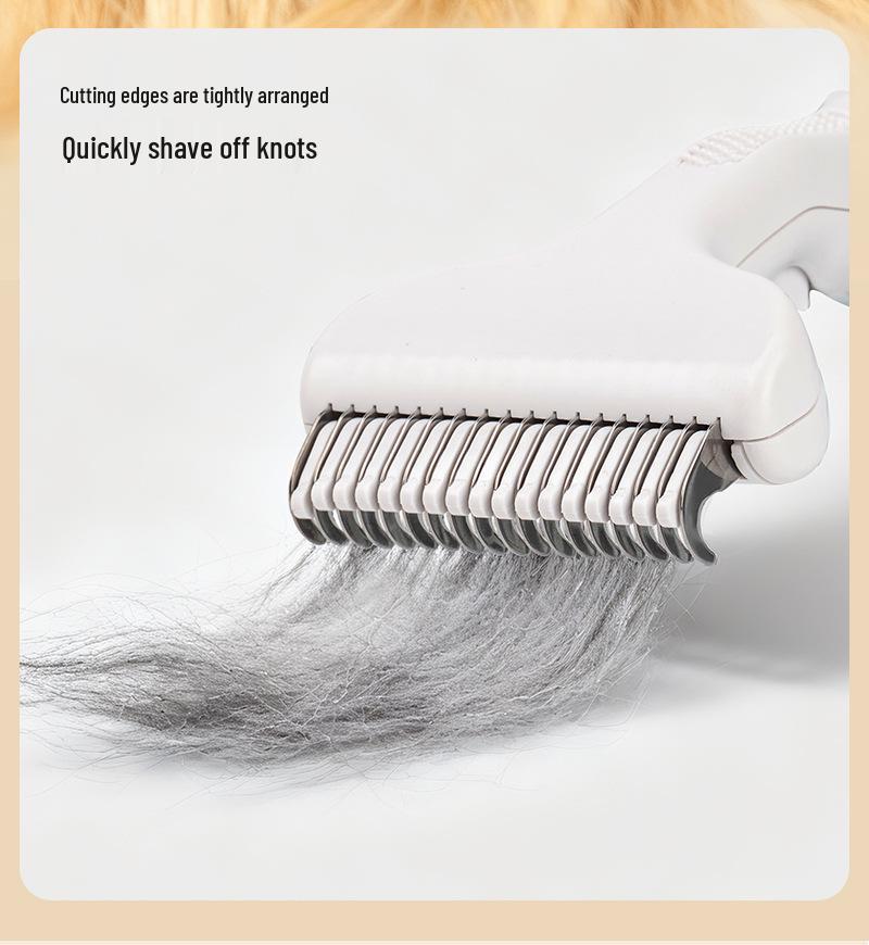 Pet De-Shedding & De-Tangling Self-Cleaning Comb: Fine Needle Hair Remover for Dogs