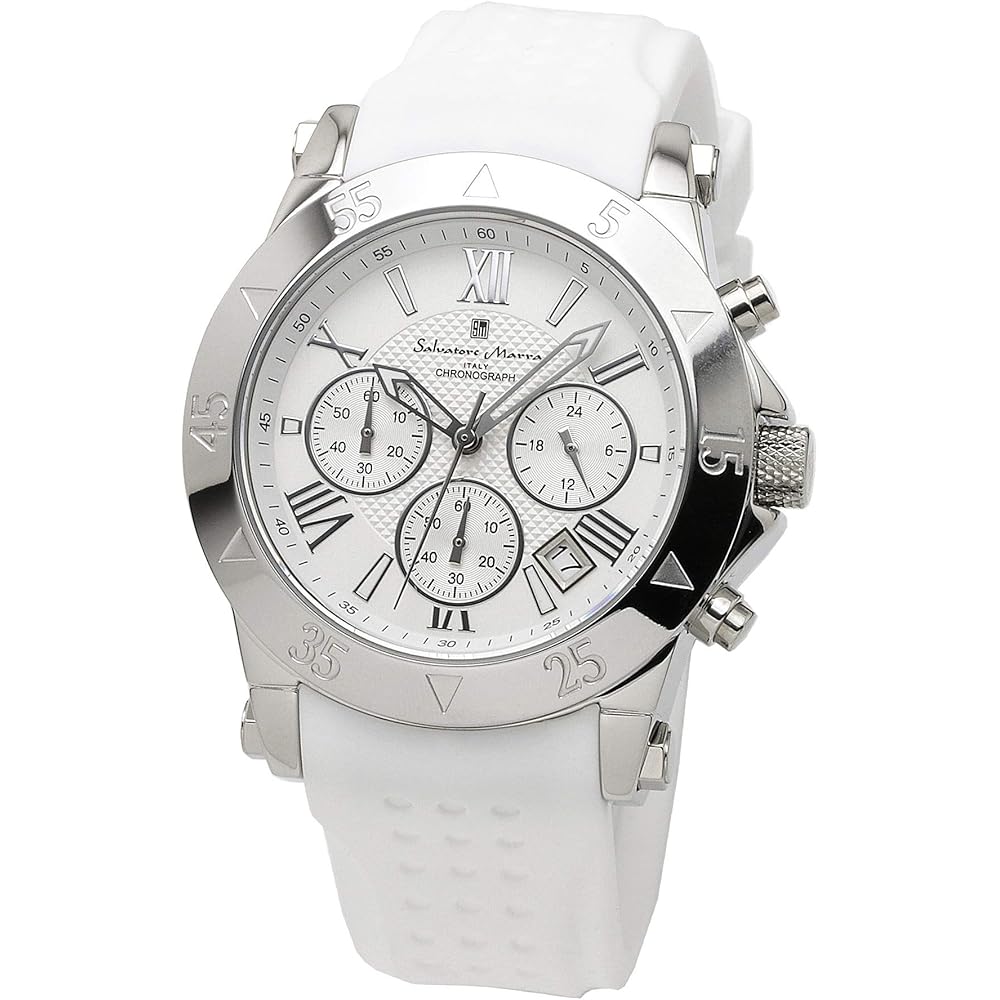 Salvatore Marra Chronograph Analog Quartz Watch White Men s Stylish Limited Edition