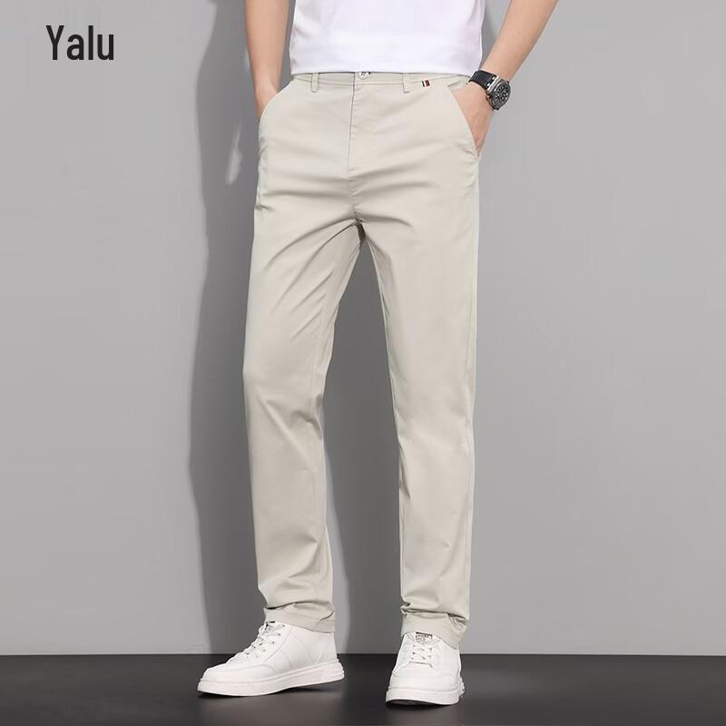 Yalu Men s Ice Silk Slim Straight Casual Pants 28