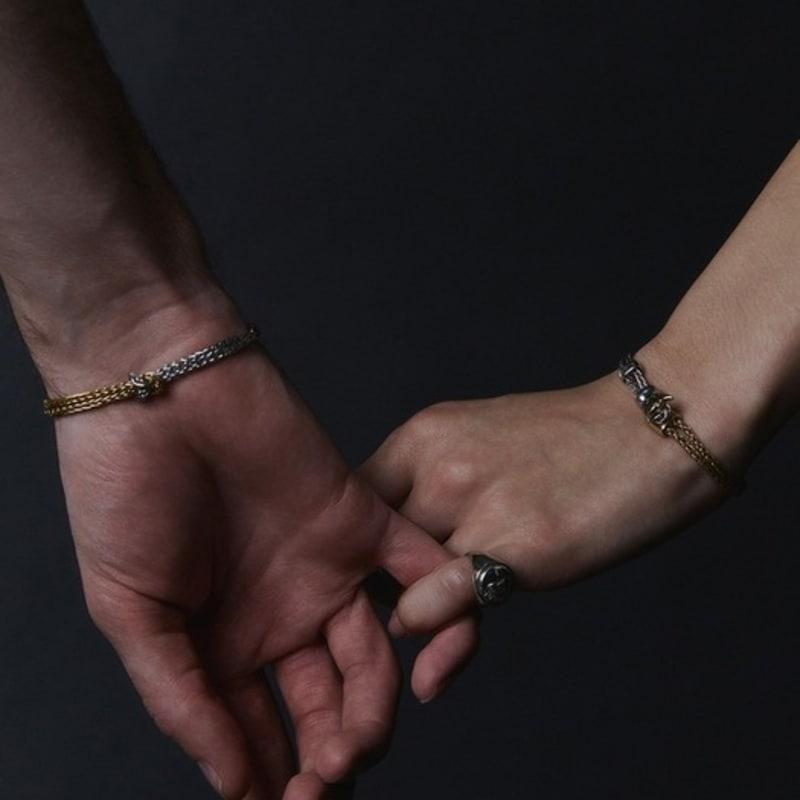 Aphrose Sea Otter Face Pendant Knot Chain Bracelet (Half Plate)