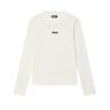 Fila Heritage Series Comfortable Skin-Friendly Soft Round Neck Long Sleeve Knit Sweater Women Tops Cloud-Mushroom-White F11W518405F-WT