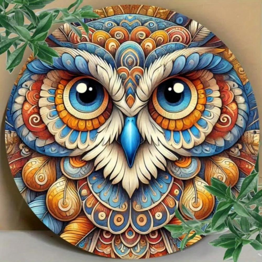 Owl Art Metal Tin Sign Waterproof Rustproof Wall Decor for Home Office Gift