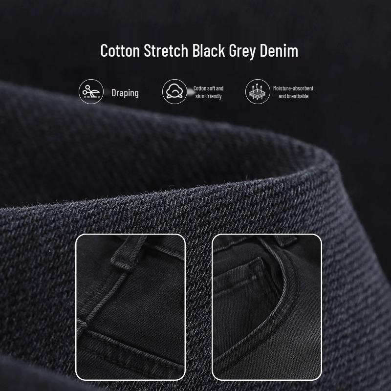 Women's 2025 High-Waisted Black Loose Straight-Leg Jeans: Slimming, Versatile, Wide-Leg Pants for Spring & Autumn